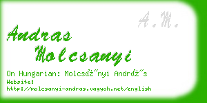 andras molcsanyi business card